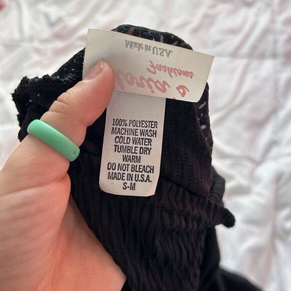 Womens S-M Gloria’s Fashions Black Bathing Suit Cover Up Resort Wear Beach VTG - Picture 6 of 7